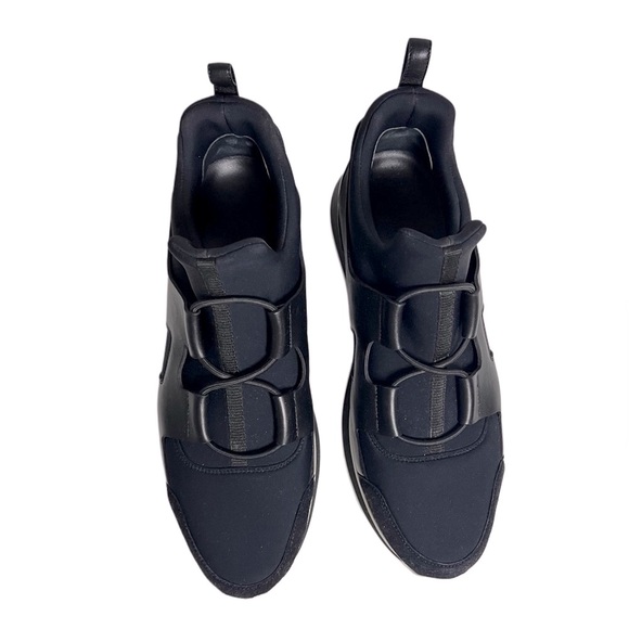 HERMES PLAYER SNEAKER Authentic Black Leather Slip On Soft Unisex 40 L 10 M 8 - Picture 4 of 16